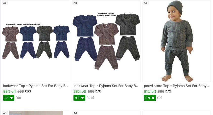 Shopsy Kid S Tharmal Set Starts From 63 Check Min Buy Quantity