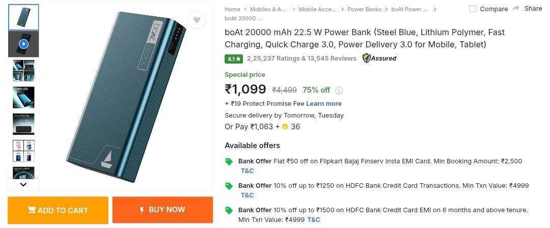 Boat 20000 Powerbank 1099 Click Here To Join All Deals