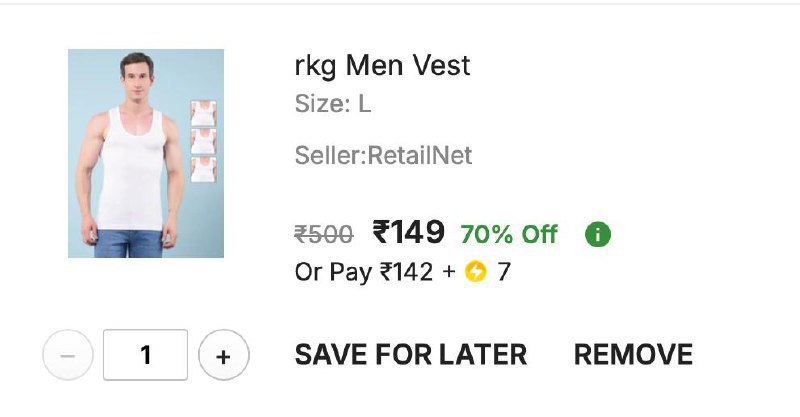 - Pack Of 4 Men Vest At Rs 149 -
