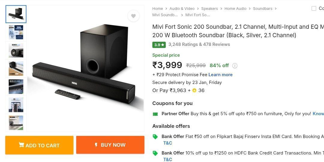 Mivi 200w Soundbar 3999 Click Here To Join All Deals