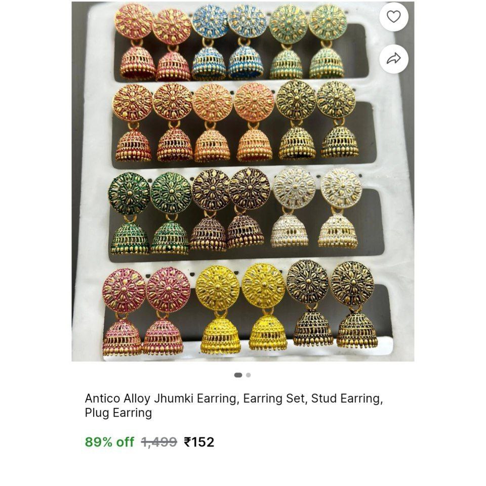 Alloy Jhumki Pairs Of 12 152