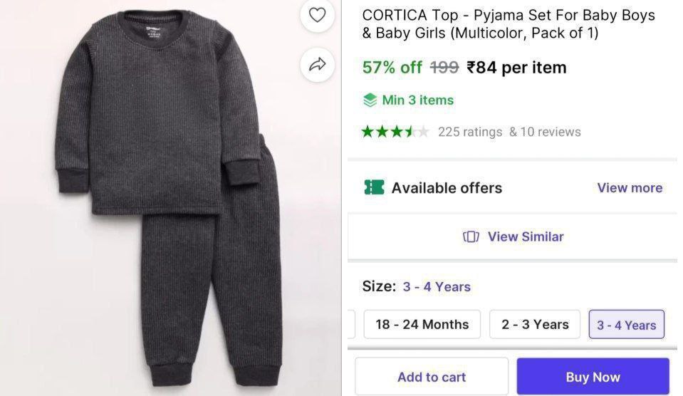 Loot Kids Thermals Set 84min Order Quantity - 3