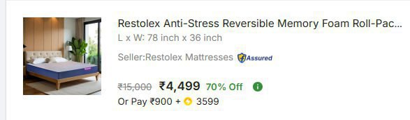 - 6 Inch Single Memory Foam Mattress At Rs 4499