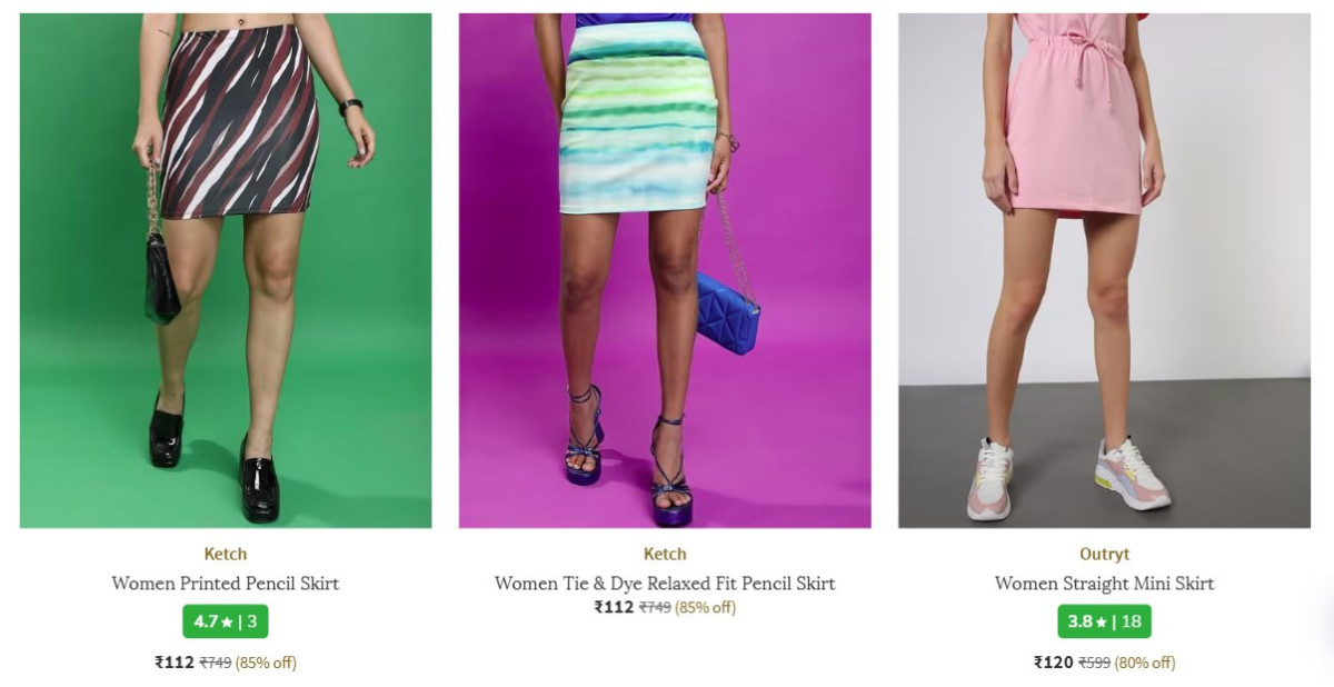 Ajio Women Skirts From Rs 112