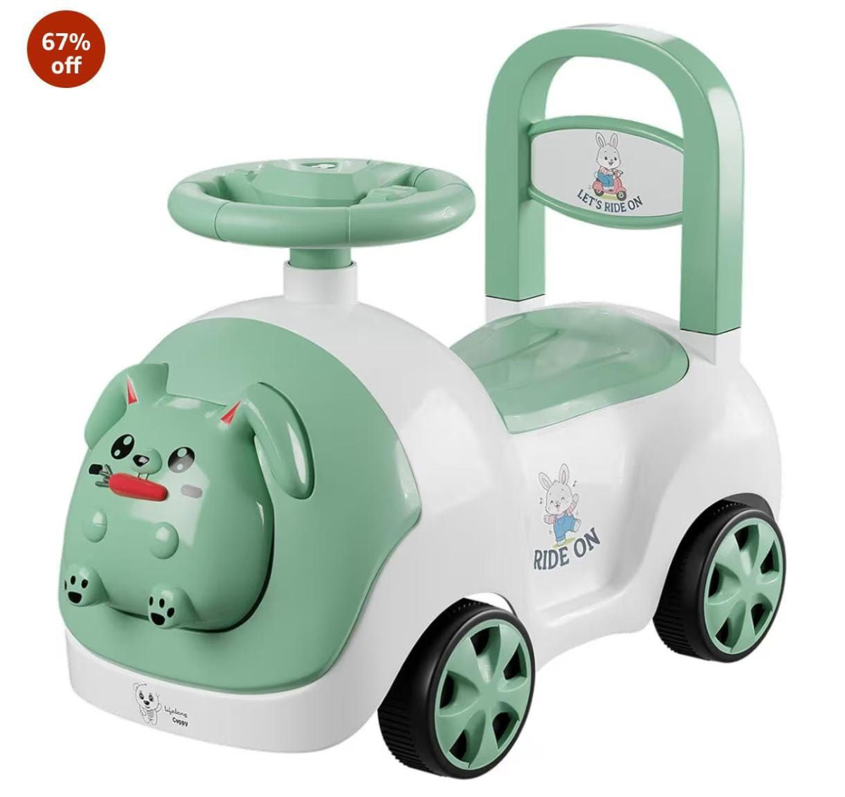 Lifelong Bunny Manual Push Ride-on Toy Car With Back Support For Boys Girls