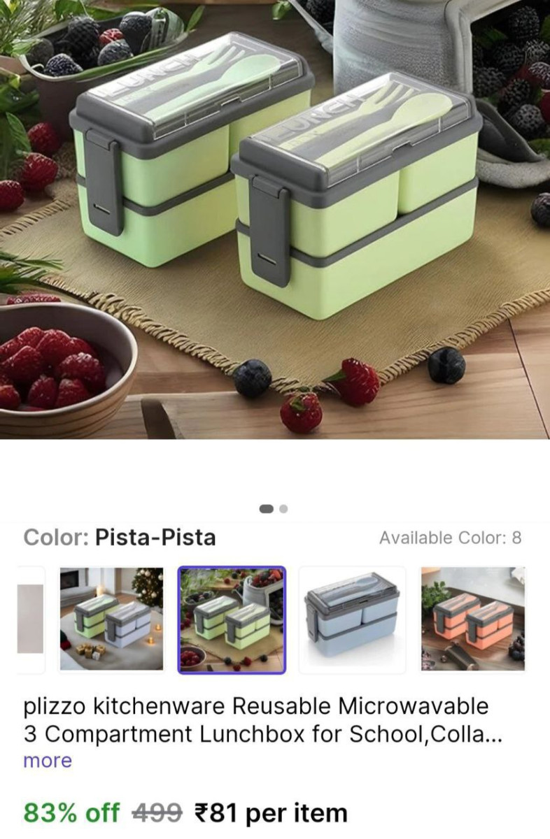 Compartment Lunchbox 81 Min Buy 2 Qty