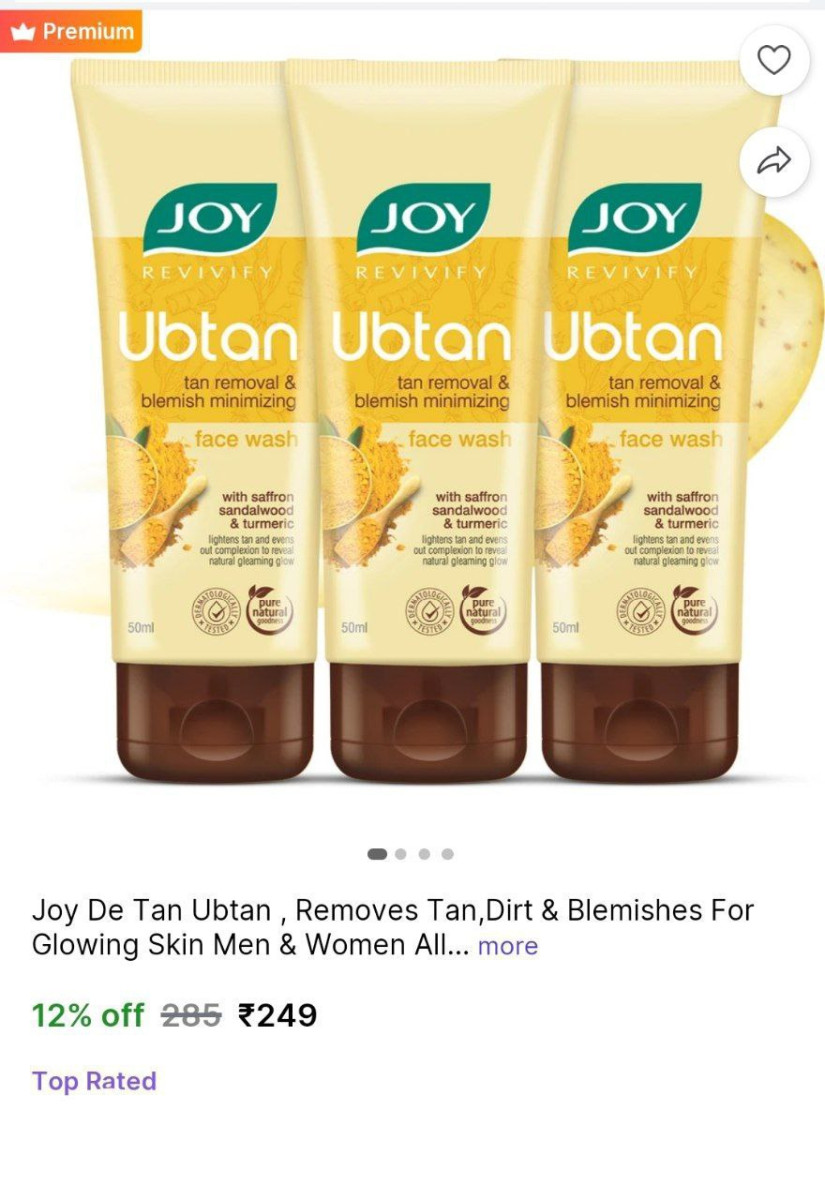 Joy De Tan Ubtan Face Wash Pack Of 3 249