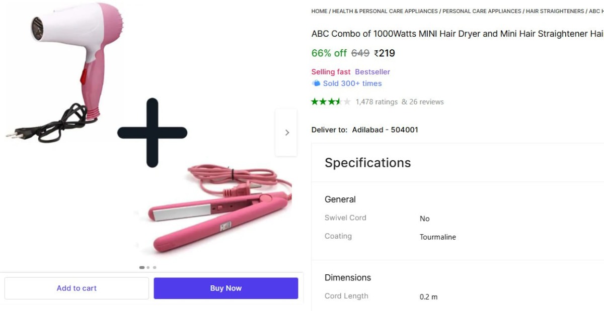 Hair Straightener Hair Dryer 219