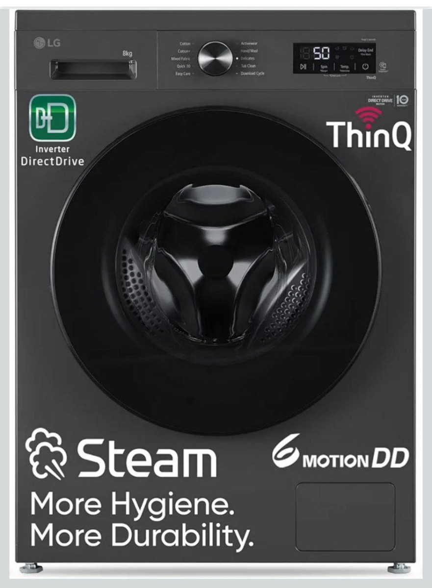 Lg 8 Kg 5 Star Wi-fi Direct Drive Technology Steam Wash 6 Motion Dd Fully-a