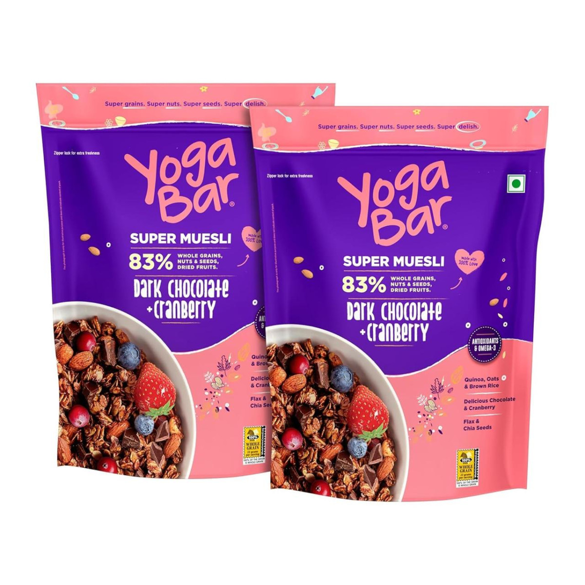 Yogabar Wholegrain Breakfast Muesli 900g (450g X 2) 244