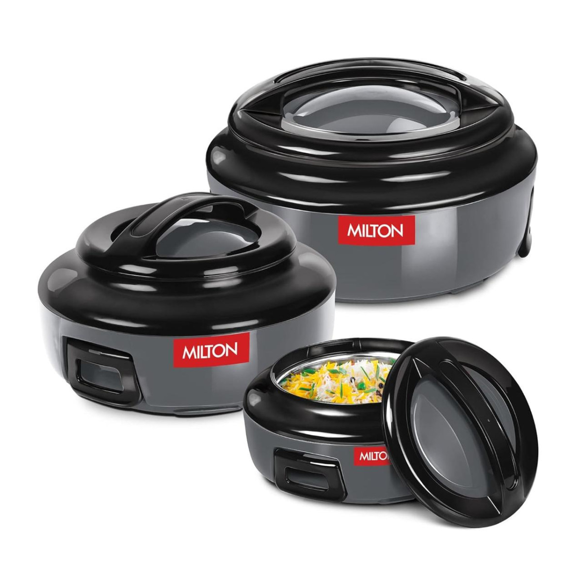 Milton Ernesto Inner Stainless Steel Jr Casserole Set Of 3 (390 720 And 132
