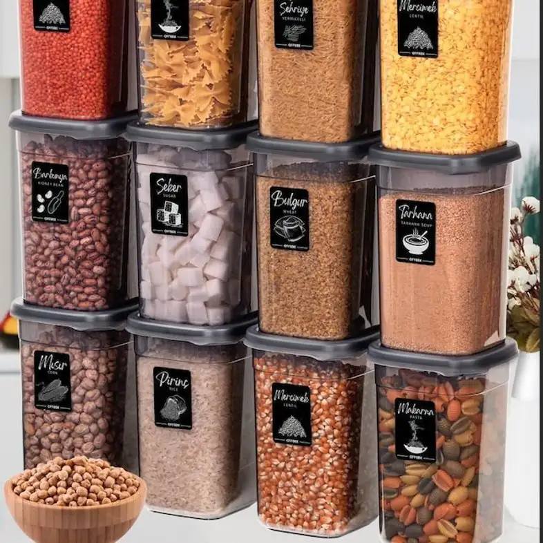D Metro Super Store Pack Of 12 Plastic Grocery Container - 1200 Ml Greydeal