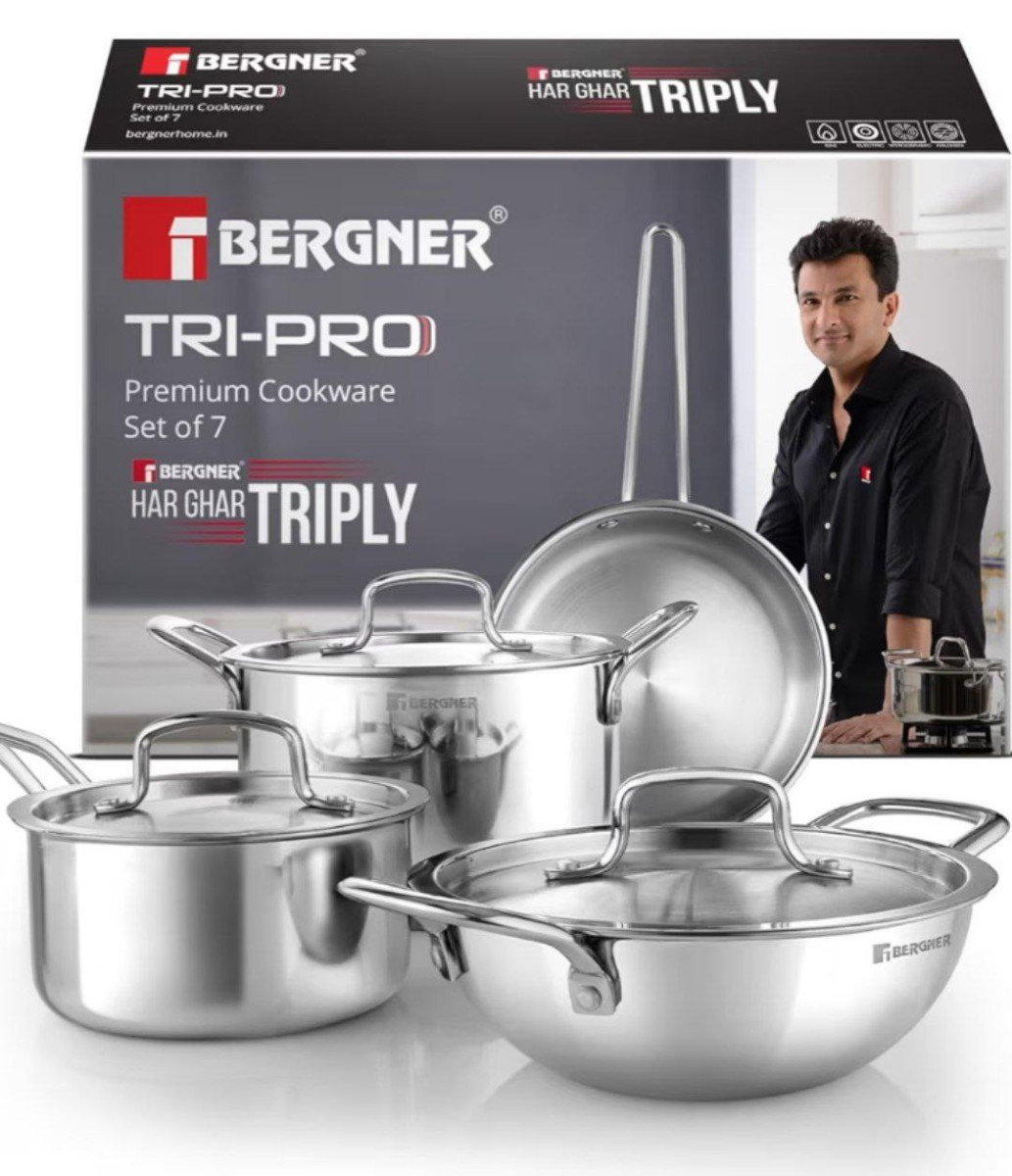 Grab Faast Bergner Tripro Triply Stainless Steel 7 Pcs Cookware Set At 3092