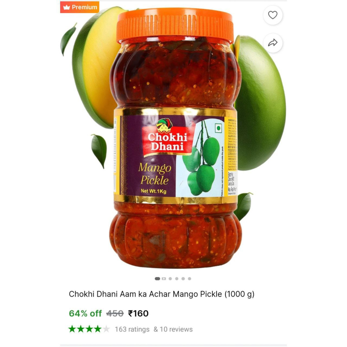 Shopsy Mango Pickle 1kg 160 Mixed Pickle 1kg 148