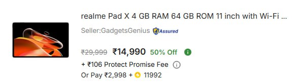 - Realme 11 Inch Tablet At Rs 14990