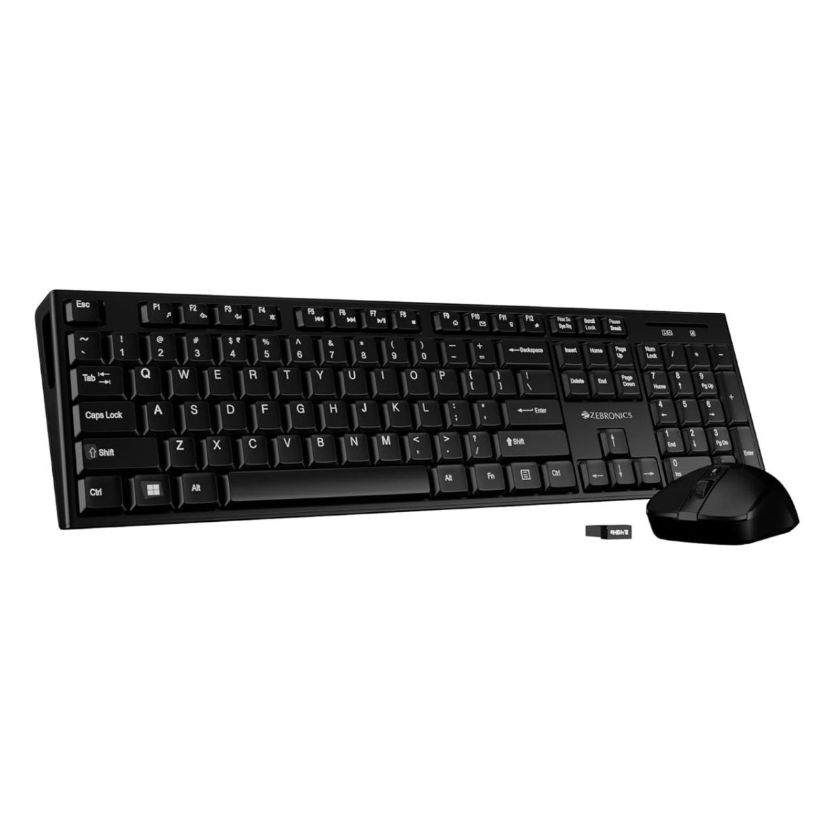 Zebronics Wireless Keyboard Mouse Combo 104 Uv-printed Keys Key 699