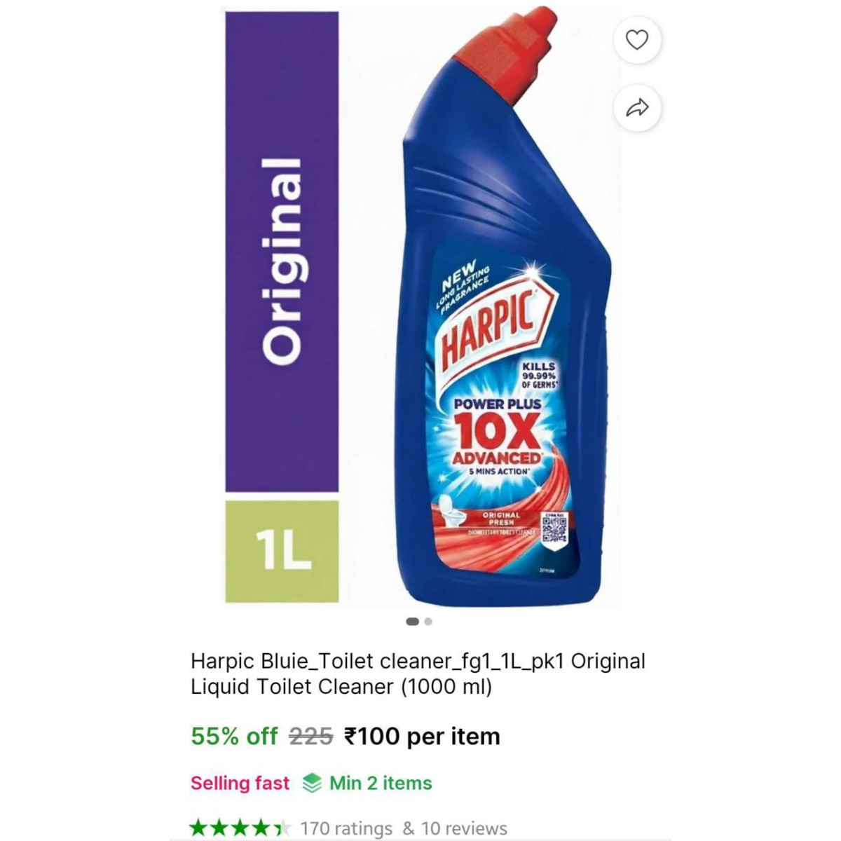 Harpic Toilet Cleaner (1000 Ml) 100min 2 Qty More Deals Click Here Must Rea