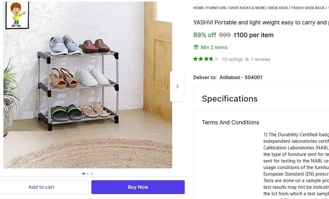 Portable Shoe Rack 100check Min Buy Qnty