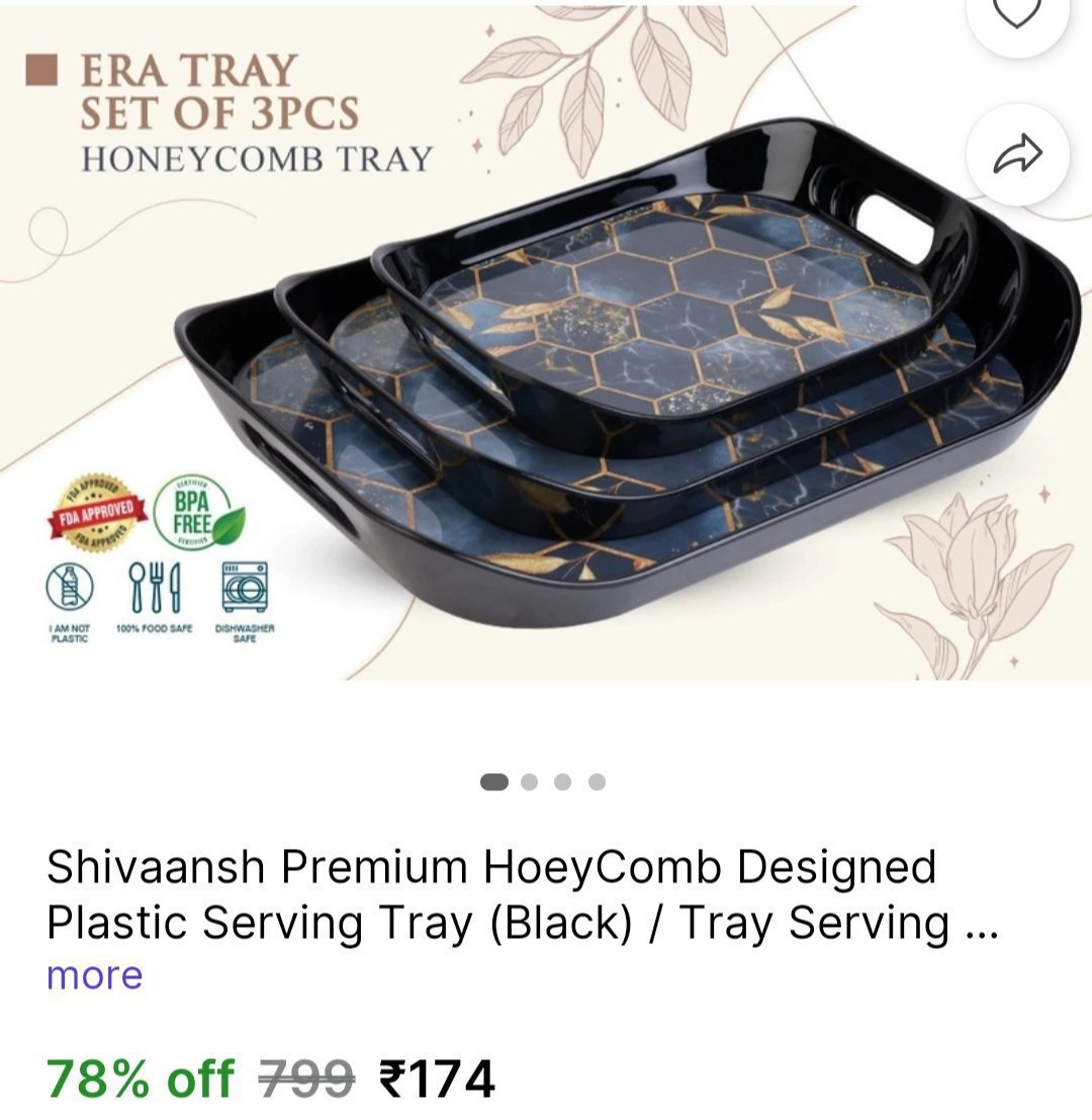 Snacks Serving Tray (set Of 3) 174 163