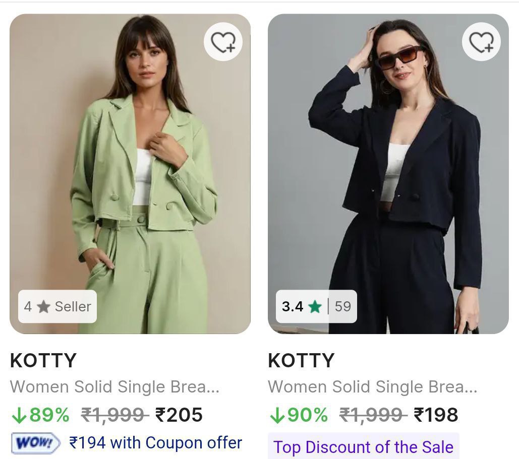 Flipkart Kotty Women S Blazers Flat 90 From Rs 198 Click Here To Join All D