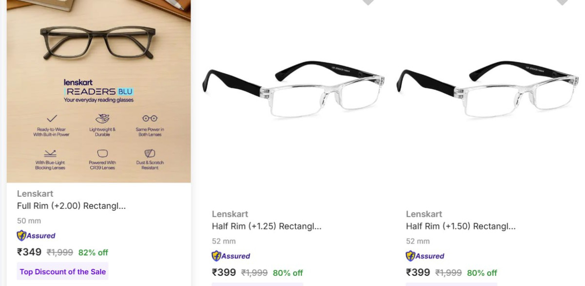 Lenskart Anti Glare Reading Glasses Starts 349