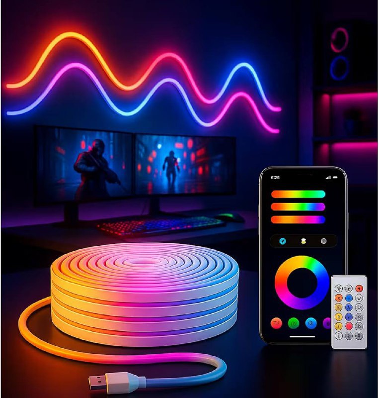 One94store 5 Meter Smart Rgb Neon Led Strip Lights With App Remote Music Sy