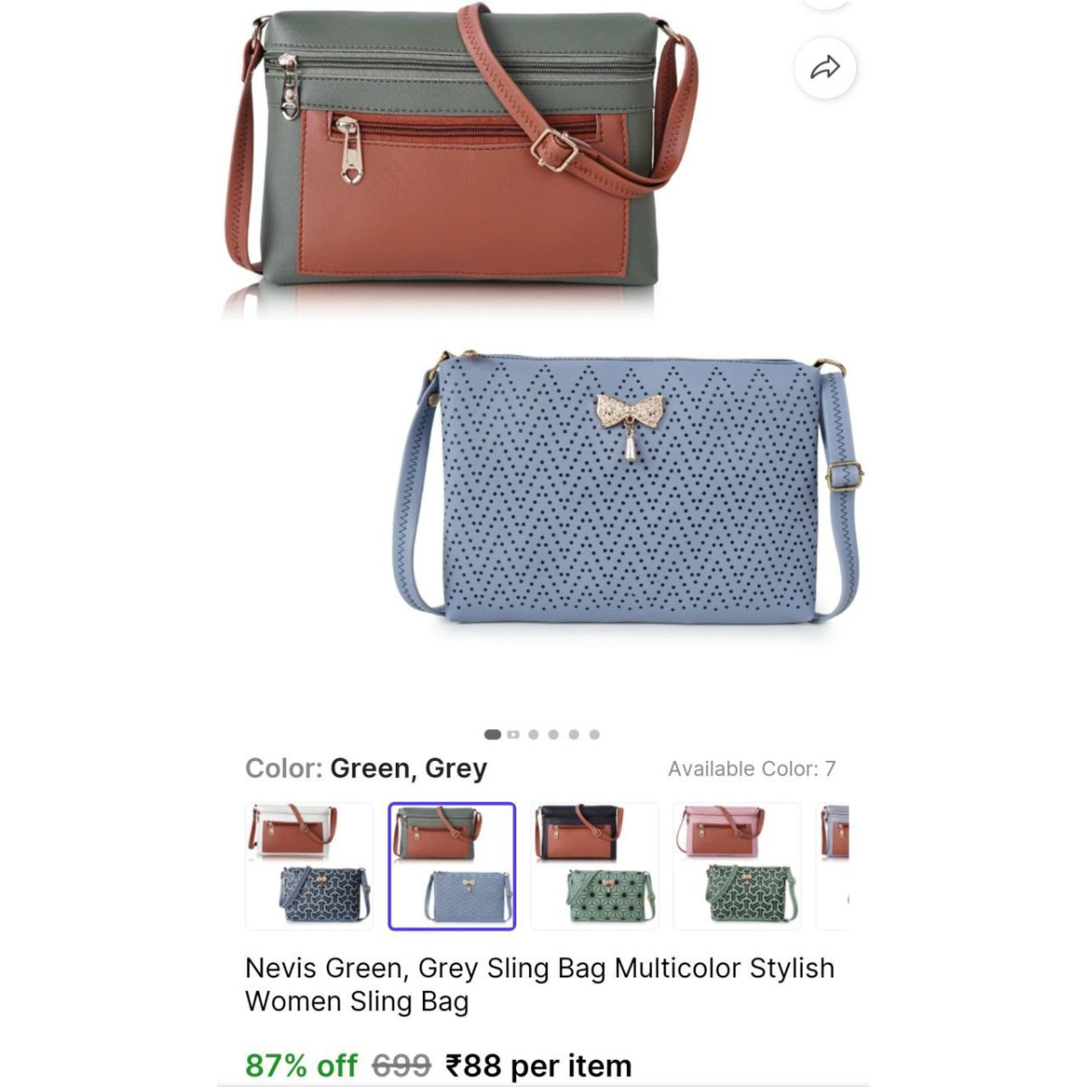 Sling Stylish Bag 88min Buy 2 Qnty