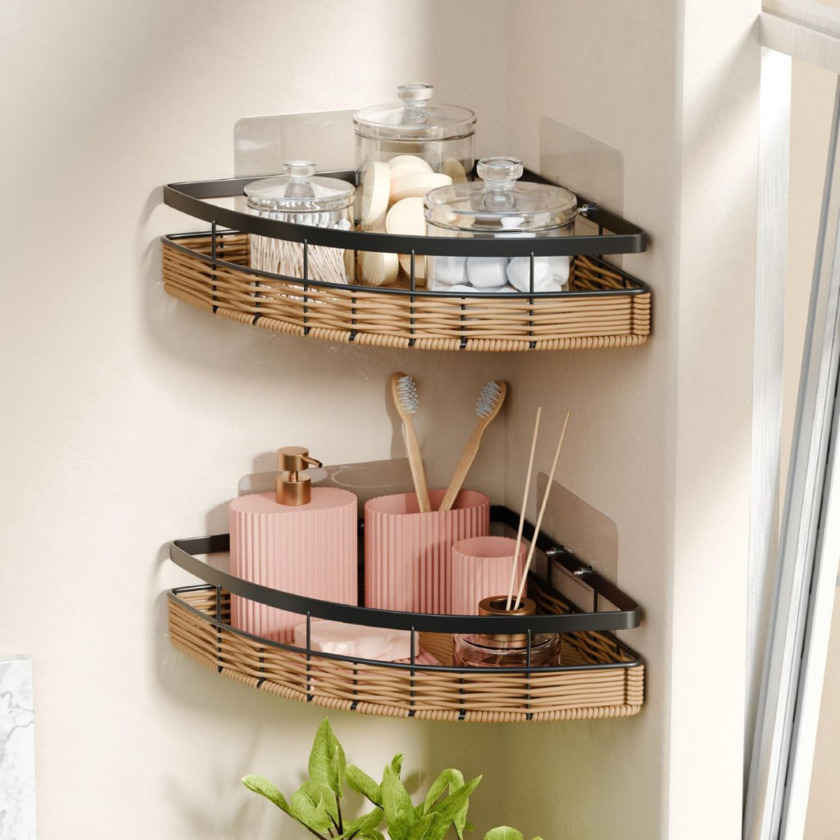 Lifelong Bathroom Corner Shelf For Storage Set Of 2
