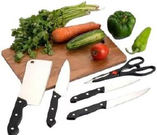 Kp International Ss Knife Set With Chopping Board(wooden Choping Bord Knife