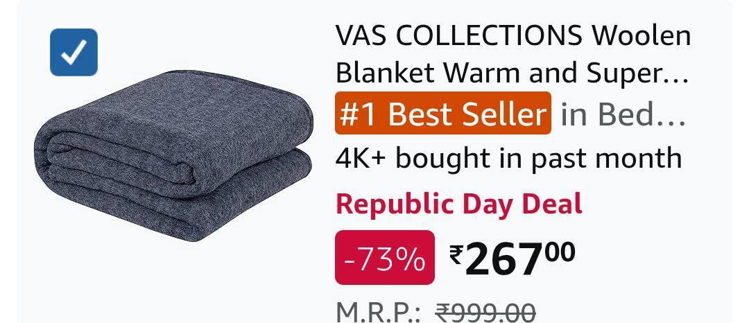 Loot Woolen Blanket At 267