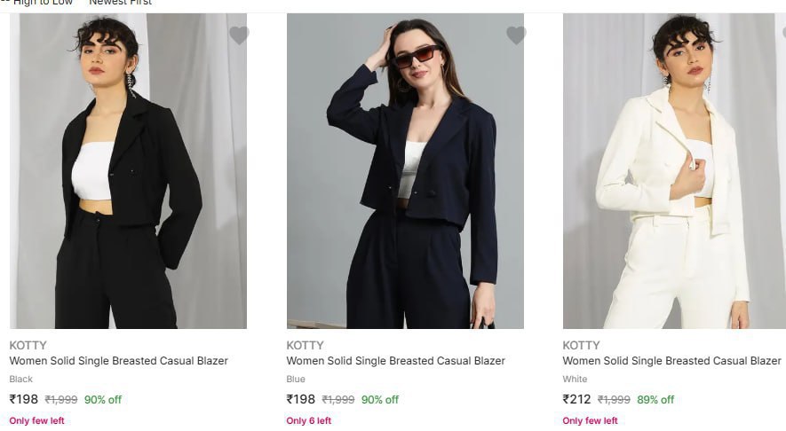 Flipkart Kotty Women S Readymade Blazersstart At 198 -