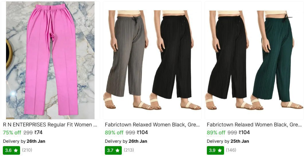 Shopsy Women Trousers Starting From 74 -bestselling Toys Starting From 32me