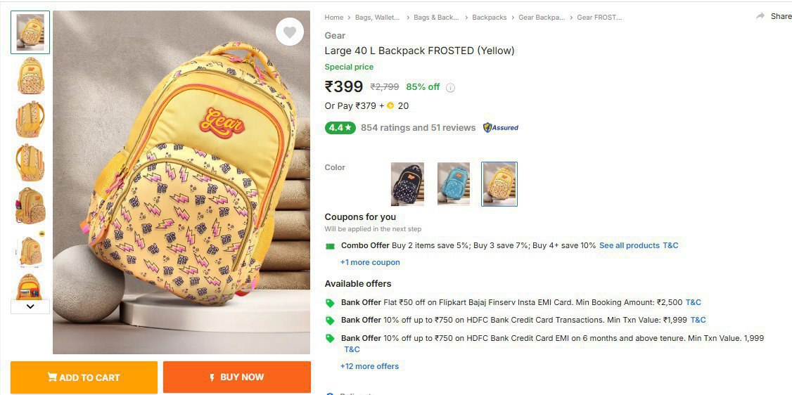 Gear Large 40 Ltr Backpack 399 Click Here To Join All Deals
