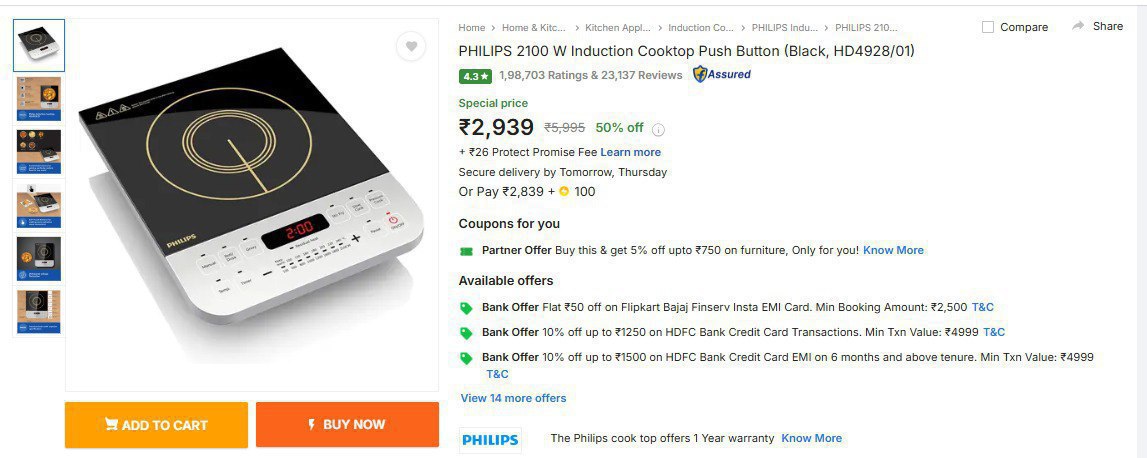 Philips Induction Cooktop 2939smartbuy Mixer Grinder 1361 Click Here To Joi