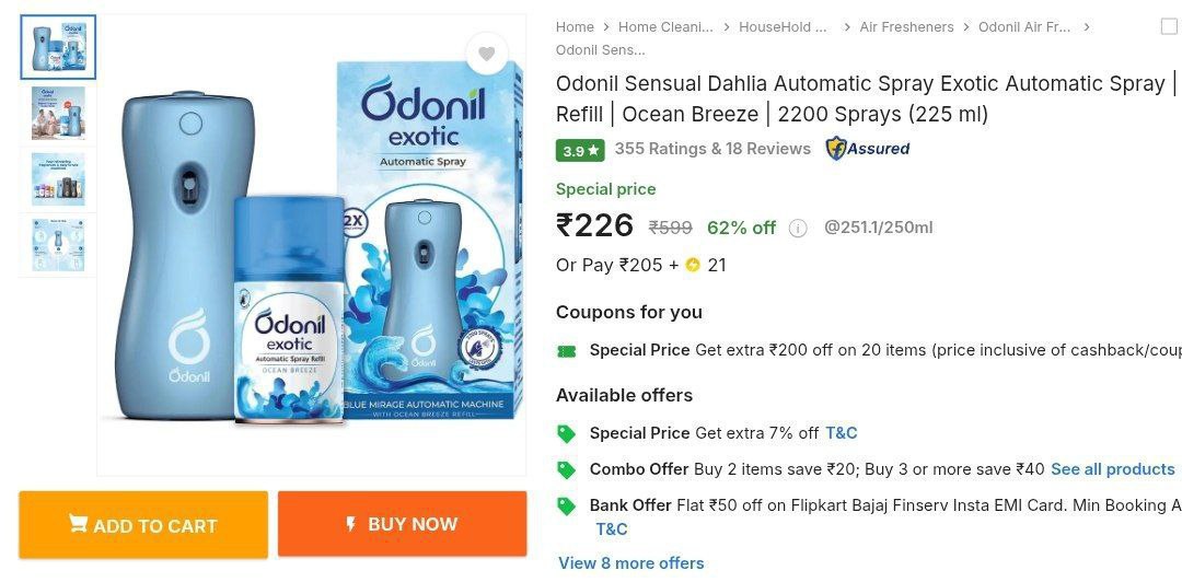 Odonil Automatic Room Freshener Machine 1 Refill 226 Click Here To Join All