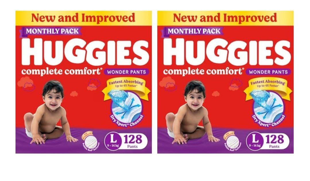 Huggies Baby Diapers L Size 128 Count (pack Of 2) 2399