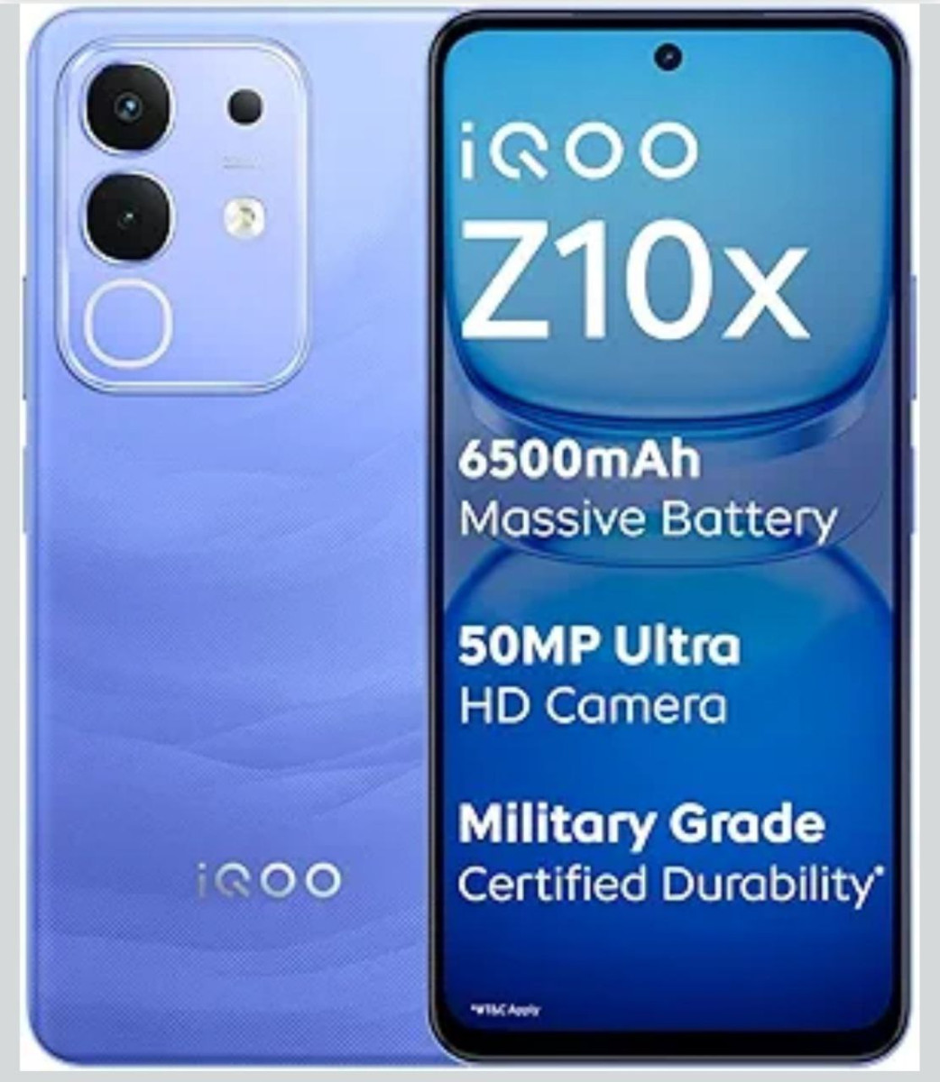 Iqoo Z10x 5g (ultramarine 6gb Ram 128gb Storage) 6500 Mah Large Capacity Ba