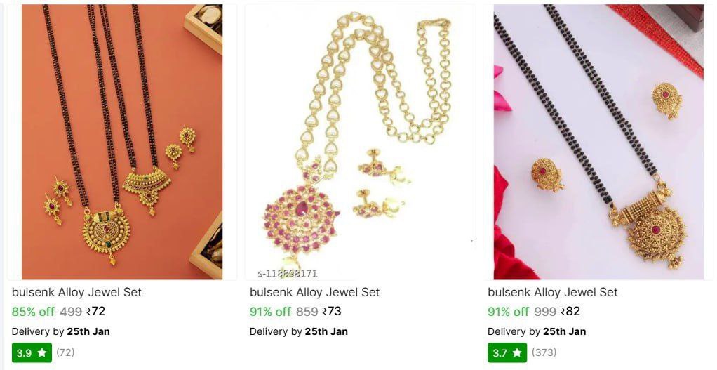 Women Jewellery Sets From 72