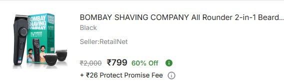 - Bombay Shaving Company Trimmer At Rs 799