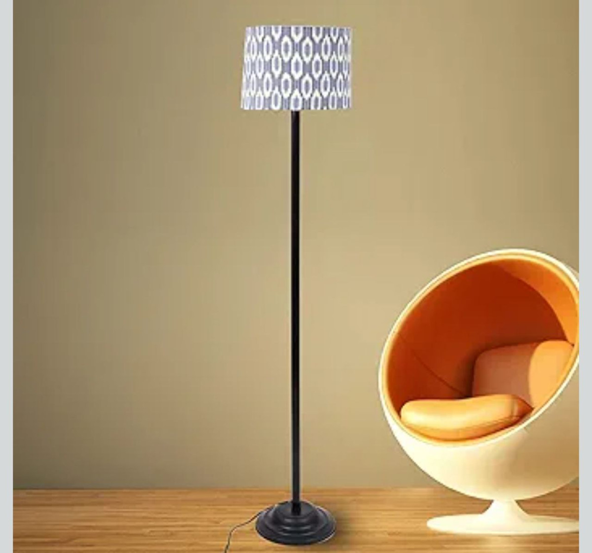 Tu Casa Floor Lamps Black Metal Base With Blue Black Cottondeal Rs 910