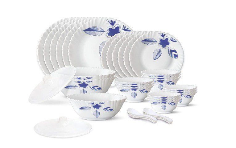 Larah By Borosil Morning Glory Silk Series Opalware Dinner Setdeal 1 563
