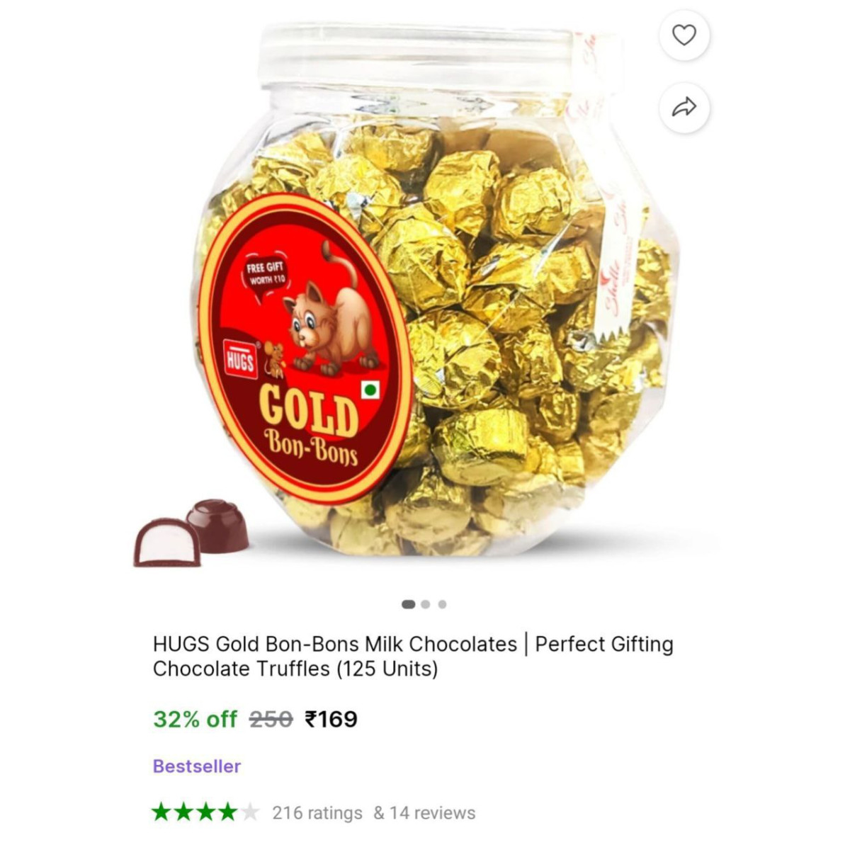 Shopsy Loot Gold Bon-bons Milk Chocolates(125 Unit) 169