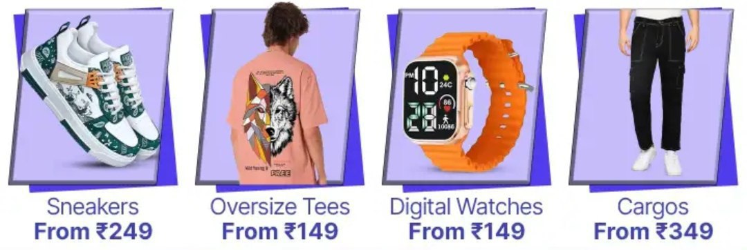 Shopsy Deals Under 299 Sneakers From 249 Oversize Tees From 149 Digital Wat