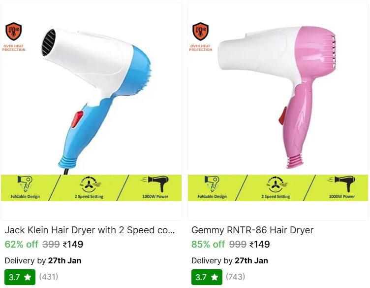 Shopsy Hair Dryers From 149
