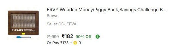 - Wooden Savings Box Coin Bank At Rs 182