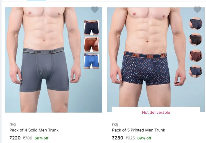 - Pack Of 4 Solid Men Trunk By Dollar At Rs 220 Each At 55 Pc
