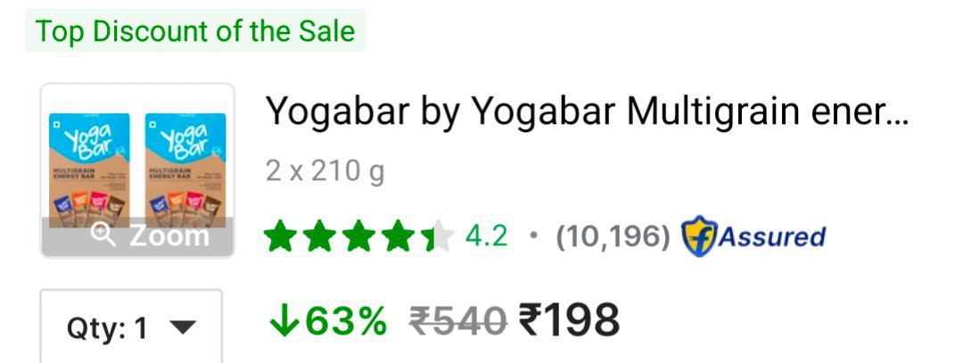 Yogabar Energy Bar Variety Pack 12 At Rs 199
