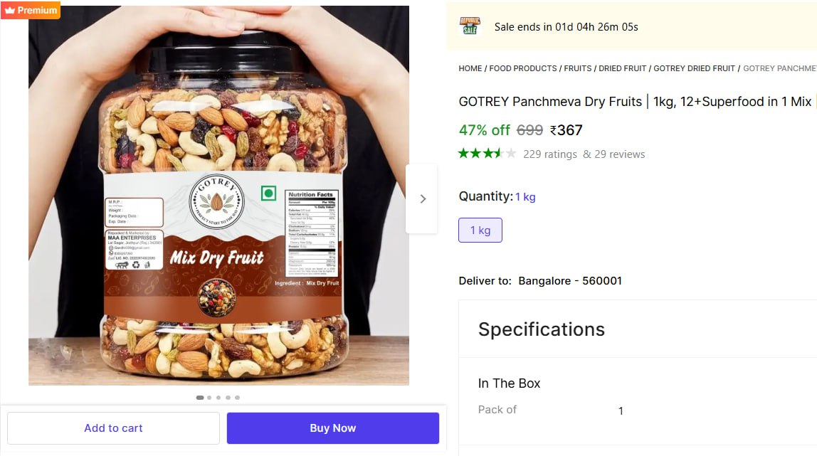 Kg Mix Dry Fruits 367