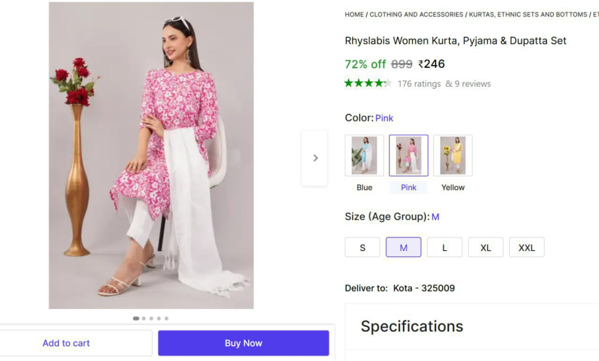 Women Kurta Pyjama Dupatta Set 246