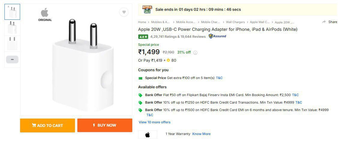 Apple 20w Usb-c Power Charging Adapter 1499 Click Here To Join All Deals